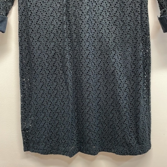 Talbots Petites Black Eyelet Lace Shirt Dress with Tank Shell Slip Dress 8P - Picture 3 of 16